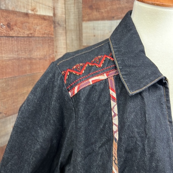 KOOS OF COURSE Vintage Black Denim Jacket Matching Jeans Set NWOT Sz Large - Picture 6 of 15